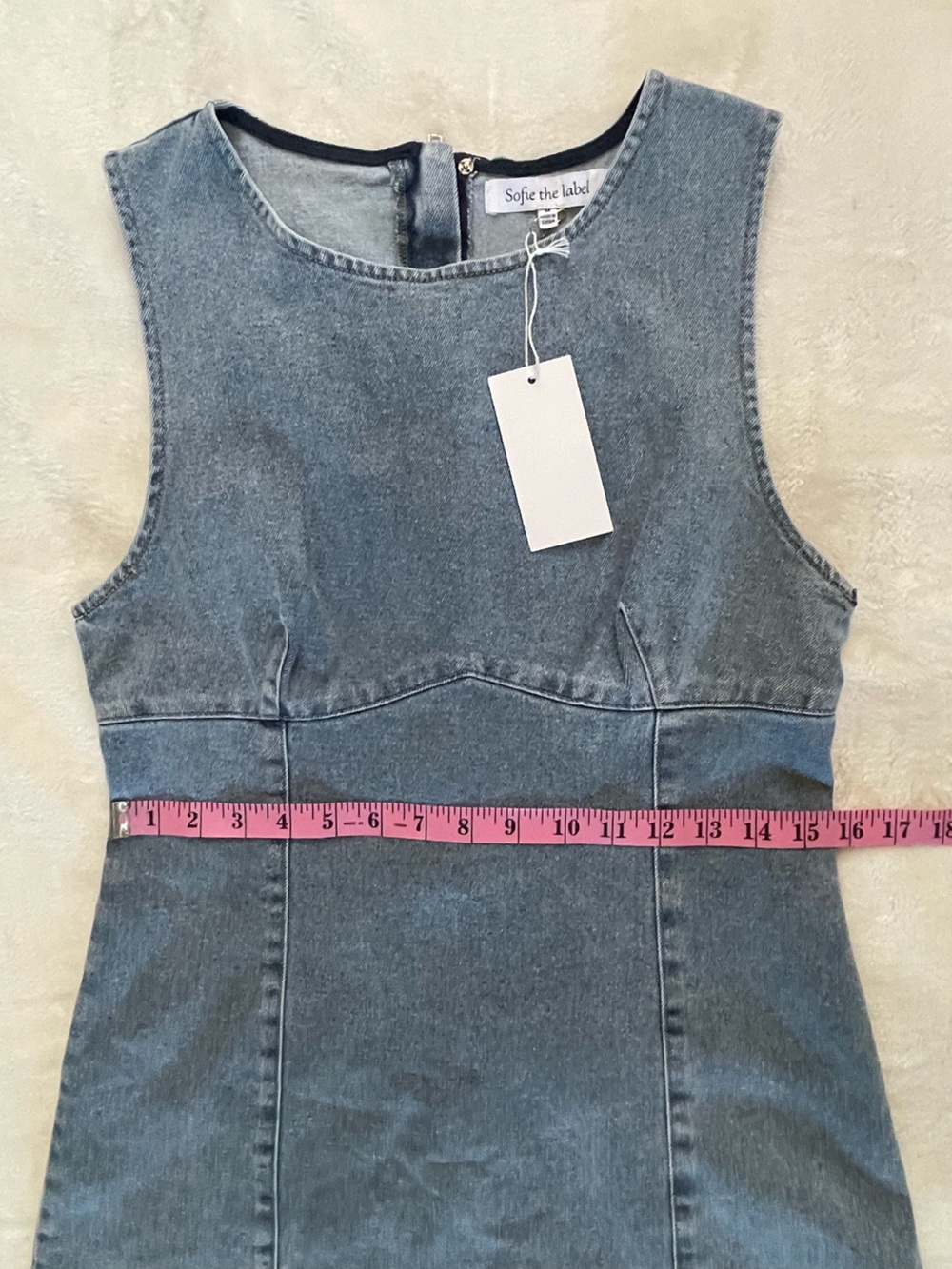 Sofie The Label Light Blue Denim Sleeveless Mini Dress – Size M - NWT - Picture 11 of 14